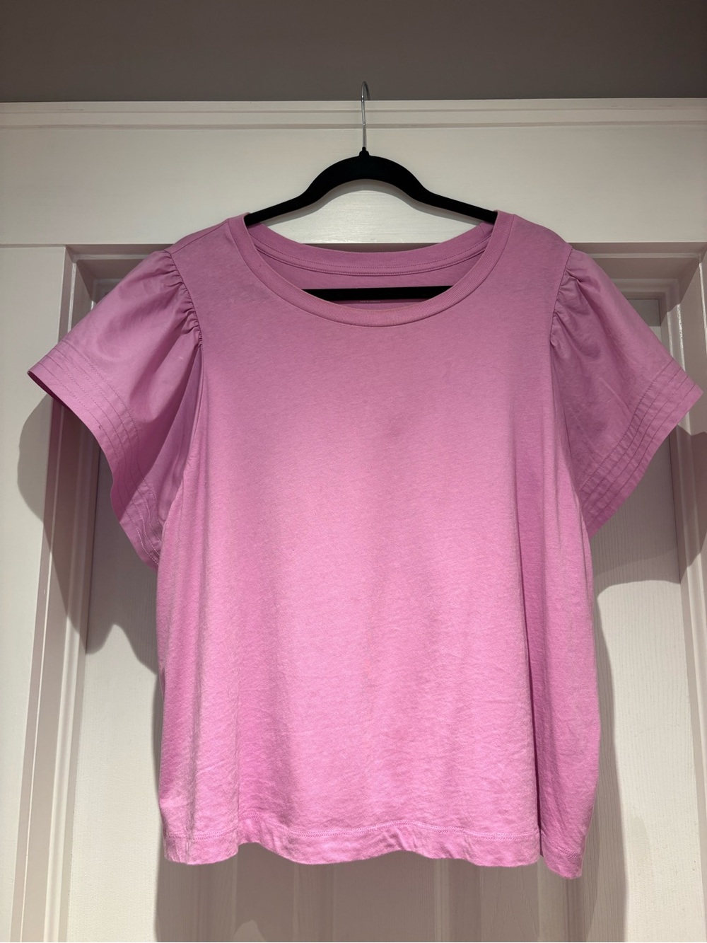 Old Navy Pink Puff Sleeve Crewneck Tee